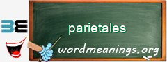 WordMeaning blackboard for parietales
